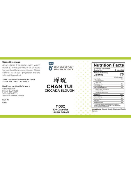 Bio Essence Health Science, Chan Tui, Circada Slough, 5:1 Extract Capsules, 100 Capsules