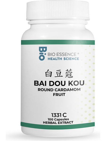 Bio Essence Health Science, Bai Dou Kou, Round Cardamom Fruit, 5:1 Extract Capsules, 100 Capsules