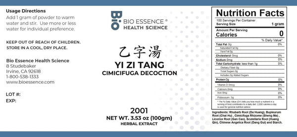 Bio Essence Health Science, Yi Zi Tang, Cimicifuga Decoction, Granules, 100 grams
