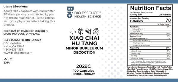 Bio Essence Health Science, Xiao Chai Hu Tang, Minor Bupleurum Decoction, 100 Capsules