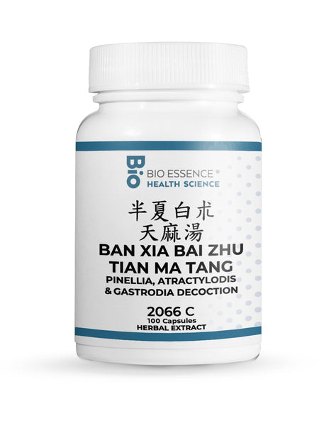 Bio Essence Health Science, Ban Xia Bai Zhu Tian Ma Tang, Pinellia, Atractylodis & Gastrodia Decoction, 100 Capsules