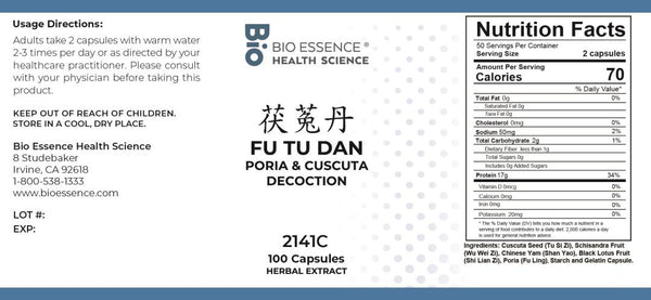 Bio Essence Health Science, Fu Tu Dan, Poria & Cuscuta Decoction, 100 Capsules