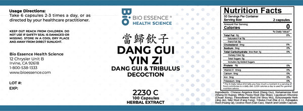 Bio Essence Health Science, Dang Gui Yin Zi, Dang Gui & Tribulus Decoction, 100 Capsules