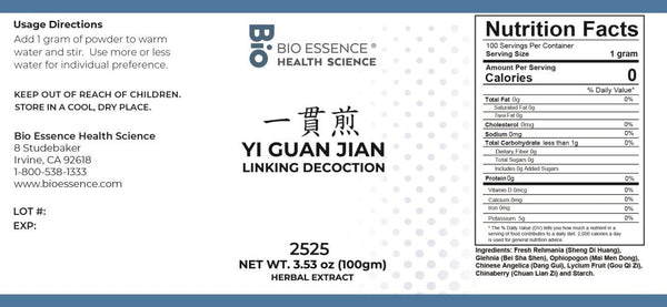 Bio Essence Health Science, Yi Guan Jian, Linking Decoction, Granules, 100 grams