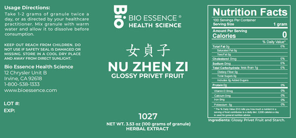 Bio Essence Health Science, Nu Zhen Zi, Ligustrum Seed, 5:1 Extract Granules, 100 grams