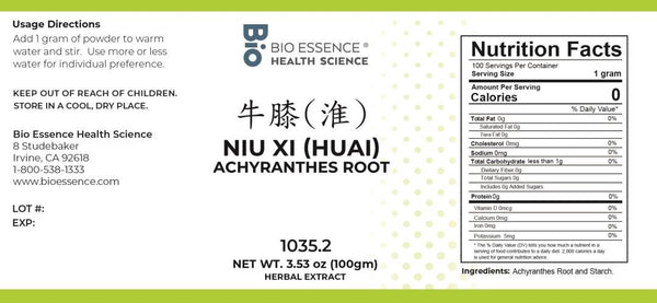 Bio Essence Health Science, Niu Xi (Huai), Achyranthes Root, 5:1 Extract Granules, 100 grams