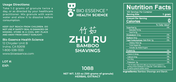 Bio Essence Health Science, Zhu Ru, Bamboo Shavings, 5:1 Extract Granules, 100 grams