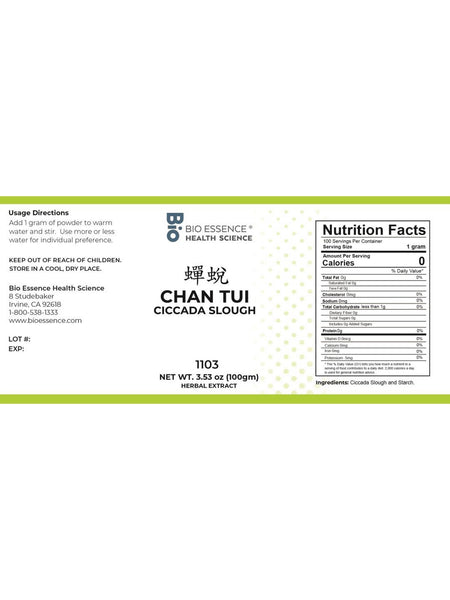 Bio Essence Health Science, Chan Tui, Circada Slough, 5:1 Extract Granules, 100 grams