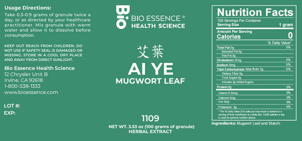 Bio Essence Health Science, Ai Ye, Mugwort Leaf, 5:1 Extract Granules, 100 grams