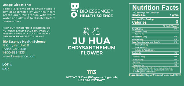 Bio Essence Health Science, Ju Hua, Chrysanthemum Flower, 5:1 Extract Granules, 100 grams