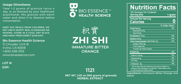 Bio Essence Health Science, Zhi Shi, Bitter Orange Young Fruit, 5:1 Extract Granules, 100 grams