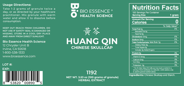 Bio Essence Health Science, Huang Qin, Chinese Skullcap, 5:1 Extract Granules, 100 grams