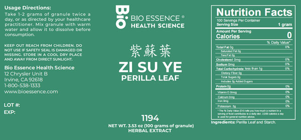 Bio Essence Health Science, Zi Su Ye, Perilla Leaf, 5:1 Extract Granules, 100 grams