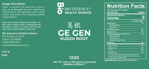 Bio Essence Health Science, Ge Gen, Kudzu Root, 5:1 Extract Granules, 100 grams