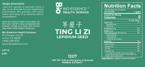 Bio Essence Health Science, Ting Li Zi, Lepidium Seed, 5:1 Extract Granules, 100 grams