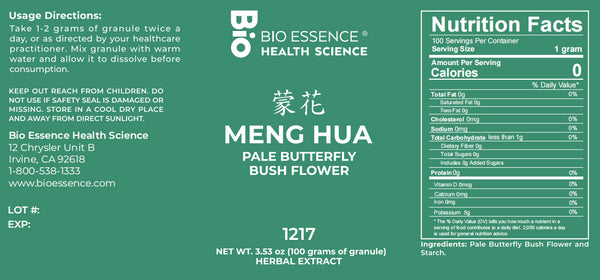 Bio Essence Health Science, Meng Hua, Buddleia Flower, 5:1 Extract Granules, 100 grams