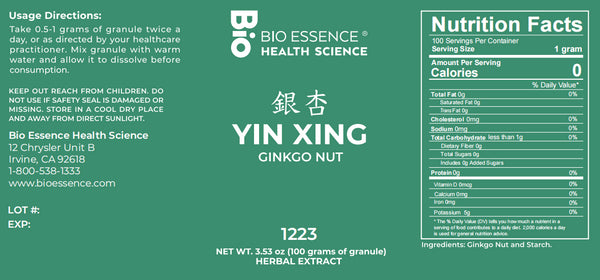 Bio Essence Health Science, Yin Xing, Ginkgo Biloba Seed, 5:1 Extract Granules, 100 grams