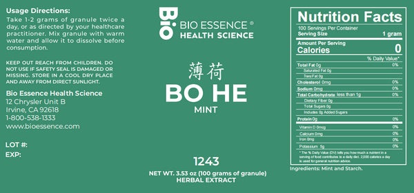 Bio Essence Health Science, Bo He, Pepermint, 5:1 Extract Granules, 100 grams