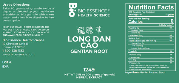 Bio Essence Health Science, Long Dan Cao, Gentian Root, 5:1 Extract Granules, 100 grams