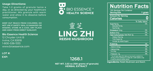 Bio Essence Health Science, Ling Zhi, Reishi Mushroom, 5:1 Extract Granules, 100 grams