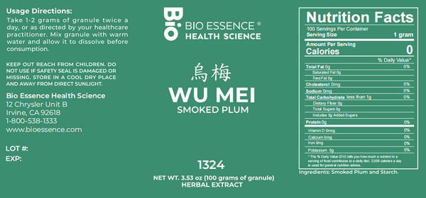 Bio Essence Health Science, Wu Mei, Black Plum, 5:1 Extract Granules, 100 grams