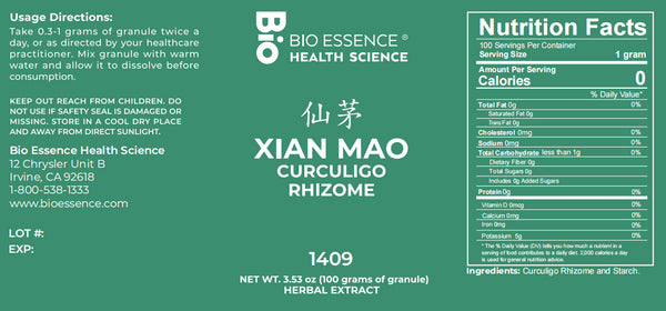 Bio Essence Health Science, Xian Mao, Curculigo Rhizome, 5:1 Extract Granules, 100 grams