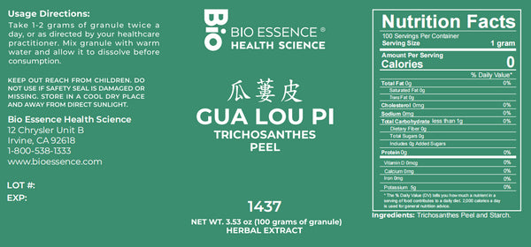 Bio Essence Health Science, Gua Lou Pi, Trichosanthes Peel, 5:1 Extract Granules, 100 grams