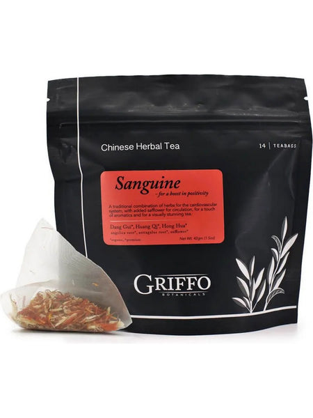 Griffo Botanicals, Sanguine Tea, Dang Gui Bu Xue Tang with Hong Hua, 14 Teabags