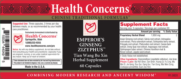 Health Concerns, Emperor's Ginseng Zizyphus, 60 ct