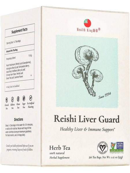 Reishi Liver Guard Tea, 20 tea bags, Health King