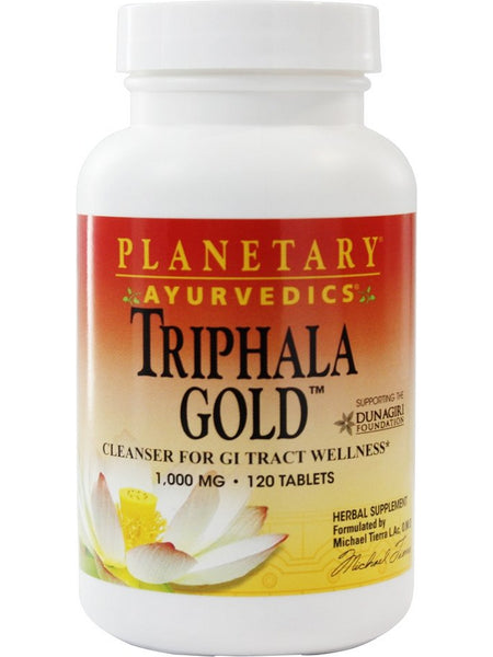 Planetary Ayurvedics, Triphala Gold 1000 mg, 120 Tablets