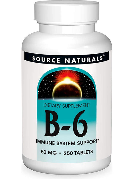 Source Naturals, Vitamin B-6, 50 mg, 250 tablets