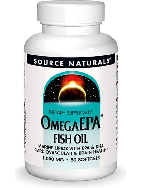 Source Naturals, OmegaEPA™ Fish Oil Marine Lipids with EPA & DHA 1000 mg, 50 softgels