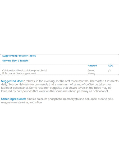 Source Naturals, Policosanol 10 mg, 120 tablets