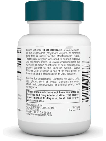 Source Naturals, Wellness Oil of Oregano, 30 ct