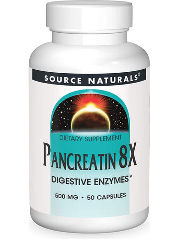 Source Naturals, Pancreatin 8X 500 mg, 50 capsules