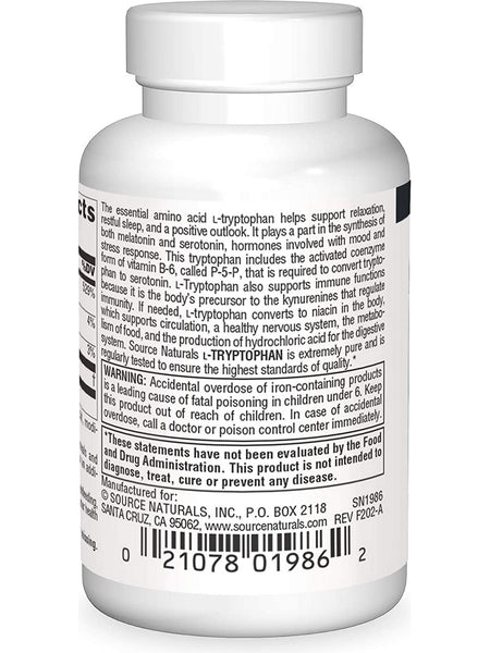 Source Naturals, L-Tryptophan with Coenzyme B-6 500 mg, 30 tablets