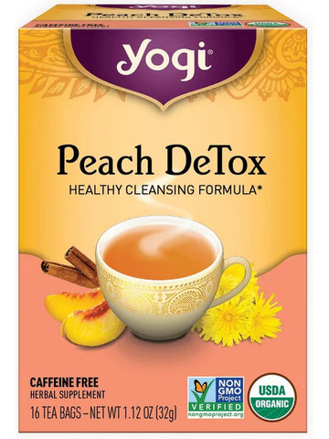 ** 12 PACK ** Yogi, Peach DeTox, 16 Tea Bags