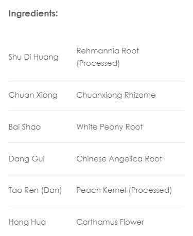 Treasure of the East, Tao Hong Si Wu Tang, Peach Kernel, Carthamus Four Herb Combination, Granules, 100 grams