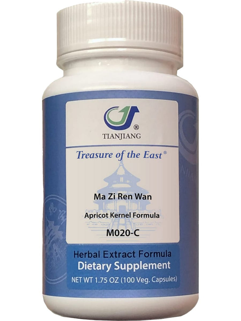 Treasure of the East, Ma Zi Ren Wan, Apricot Kernel Formula, 100 Vegetarian Capsules