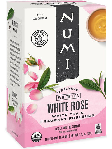 ** 12 PACK ** Numi, White Rose, 16 Non-GMO Tea Bags