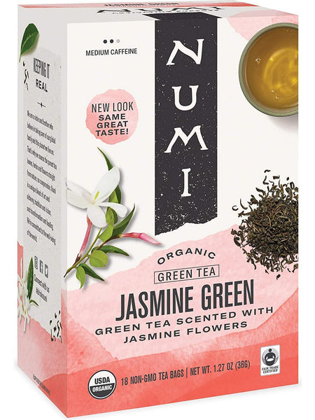 ** 12 PACK ** Numi, Jasmine Green, 18 Non-GMO Tea Bags