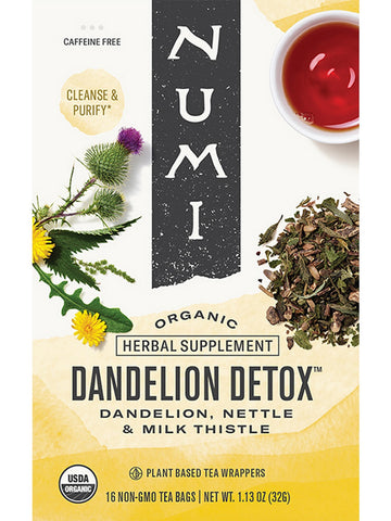 ** 12 PACK ** Numi, Dandelion Detox, 16 Non-GMO Tea Bags