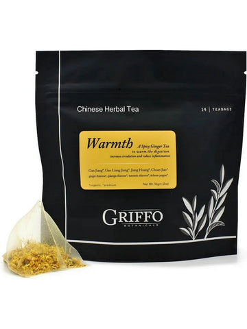 Griffo Botanicals, Warmth Tea, Ginger Gao Liang Jiang Jiang Huang Chuan Jiao, 14 Teabags