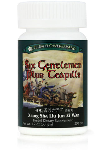 Six Gentlemen Plus Formula, Xiang Sha Liu Jun Zi Wan, 200 ct, Plum Flower