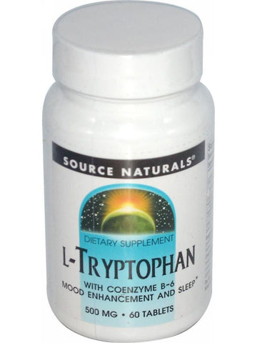 Source Naturals, L-Tryptophan, 500mg w/Coenzyme B-6, 60 ct